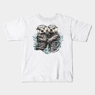 Otters swimming Kids T-Shirt